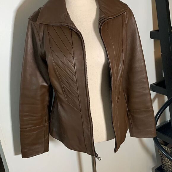 Avanti brown jacket size small leather - Picture 1 of 8